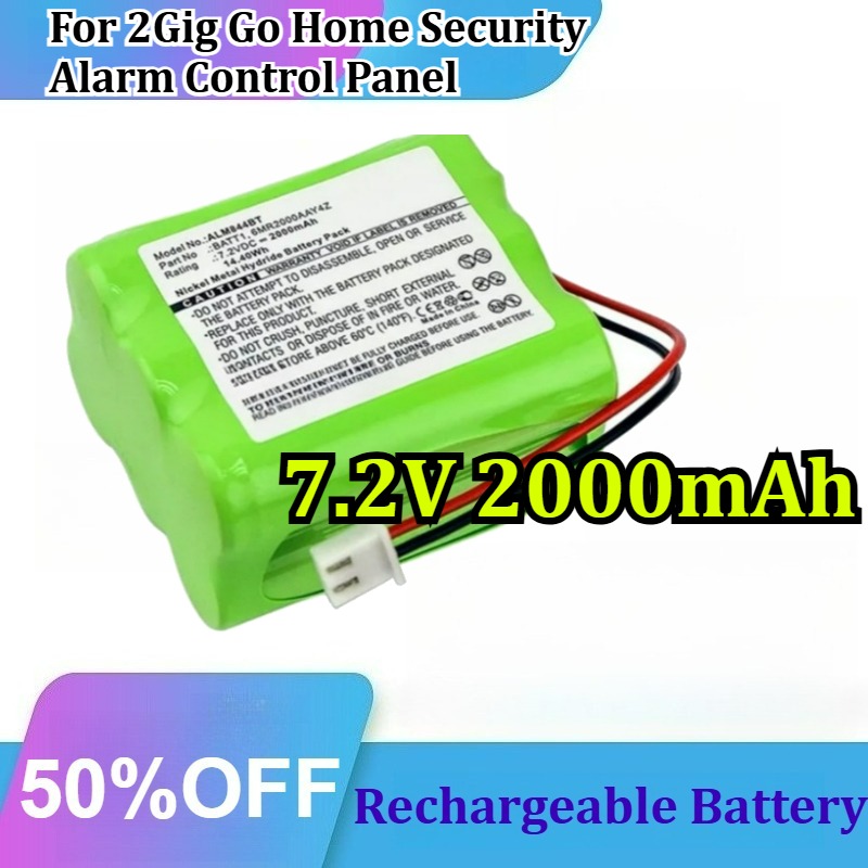 Home Security Battery Replacement - 7.2V 2000mAh Ni-MH voor 2Gig Go