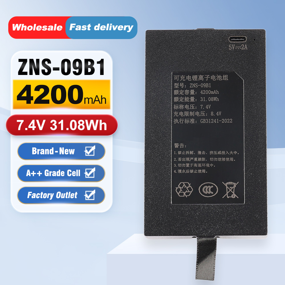 Home Security Battery Replacement - ZNS-09B1 4200mAh C+C- P-P+ vervangende batterij